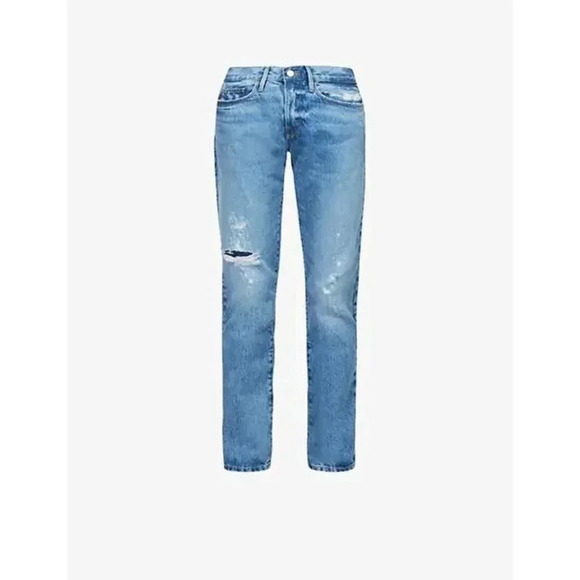 NWT $296 FRAME Denim L’Homme Slim Ripped Jeans - Distressed Men's Pants - Picture 3 of 10